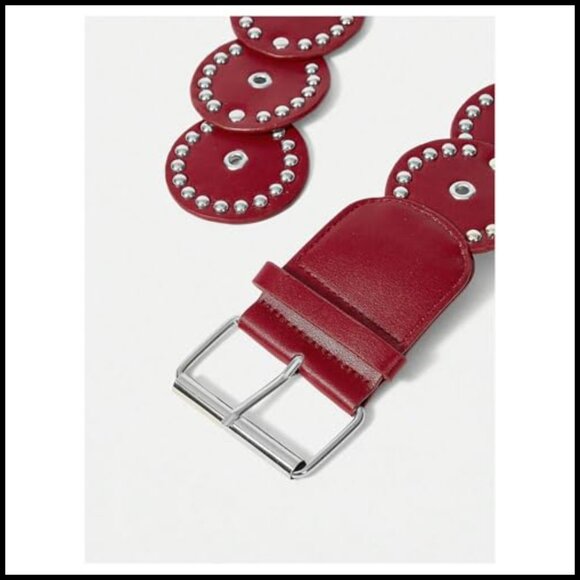 Faux Leather Wide Belt Western Y2K Boho Chic Disk Buckle Waist Accessory main image 2